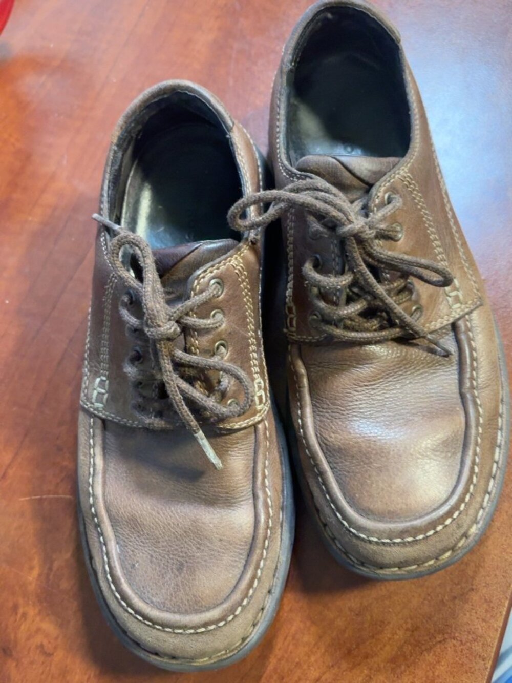 Rockport Men’s Brown Leather Walking Shoes DMX Max Moc Toe Lace Up Size 7.5